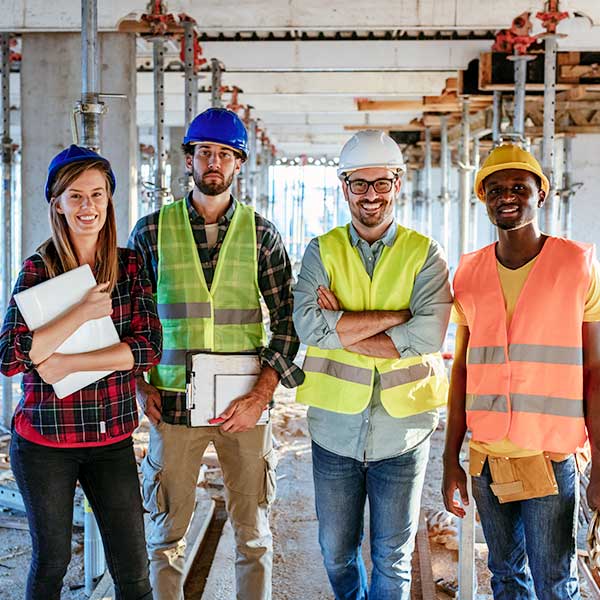 a group of architects at construction site