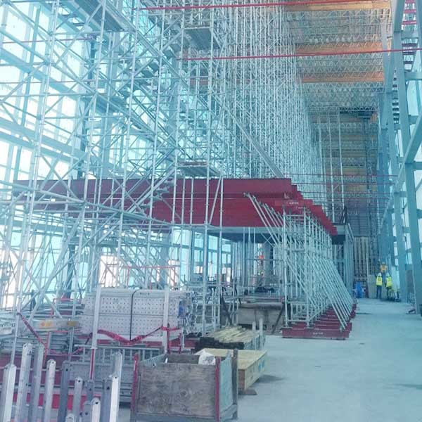scaffolding inside building